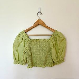 Green Levi’s Smocked Rey Top
